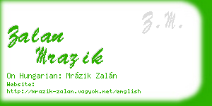 zalan mrazik business card